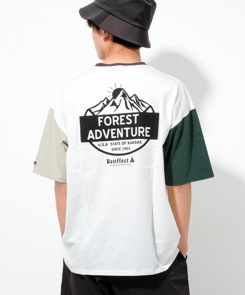 RAT EFFECT(ラットエフェクト)の「FOREST ADVENTUREビッグTシャツ(Tシャツ/カットソー・キッズ・ライトグレー/ブラック/グレイッシュベージュ/オフホワイト・170/150/130/160/140/120)」の2枚目の写真