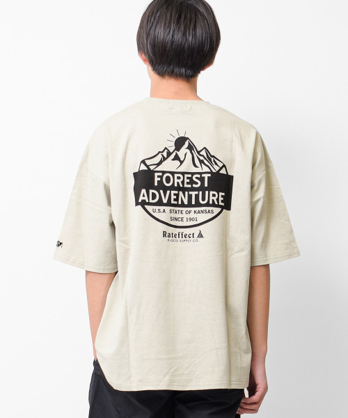 RAT EFFECT(ラットエフェクト)の「FOREST ADVENTUREビッグTシャツ(Tシャツ/カットソー・キッズ・ライトグレー/ブラック/グレイッシュベージュ/オフホワイト・170/150/130/160/140/120)」の4枚目の写真