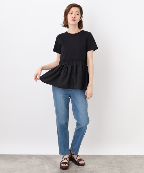 grove（グローブ）の「◆布帛切り替えフェミニンTシャツ（Tシャツ/カットソー・レディース・ブラック/ベージュ/アイボリー・03/02/05/01/04）」の5枚目の写真