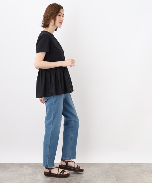 grove（グローブ）の「◆布帛切り替えフェミニンTシャツ（Tシャツ/カットソー・レディース・ブラック/ベージュ/アイボリー・03/02/05/01/04）」の6枚目の写真