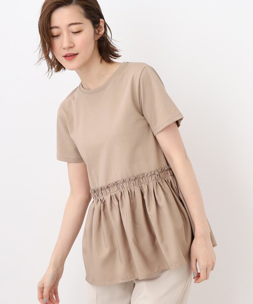 grove（グローブ）の「◆布帛切り替えフェミニンTシャツ（Tシャツ/カットソー・レディース・ブラック/ベージュ/アイボリー・03/02/05/01/04）」の13枚目の写真