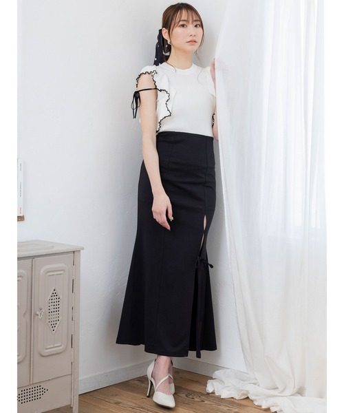 スリットリボンマーメイドスカート M DOLLY original* slit ribbon mermaid skirt/スリットリボン