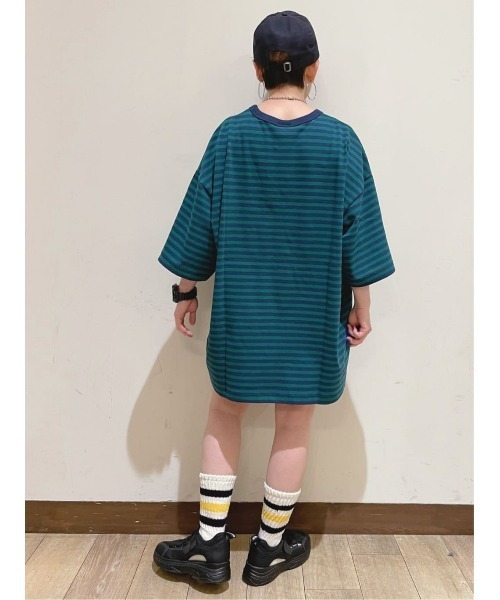 Lee（リー）の「【Lee】リンガーロゴボーダーＴ（Tシャツ/カットソー・メンズ・ダークグリーン・XL/L/M）」の9枚目の写真