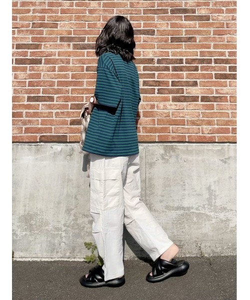 Lee（リー）の「【Lee】リンガーロゴボーダーＴ（Tシャツ/カットソー・メンズ・ダークグリーン・XL/L/M）」の22枚目の写真