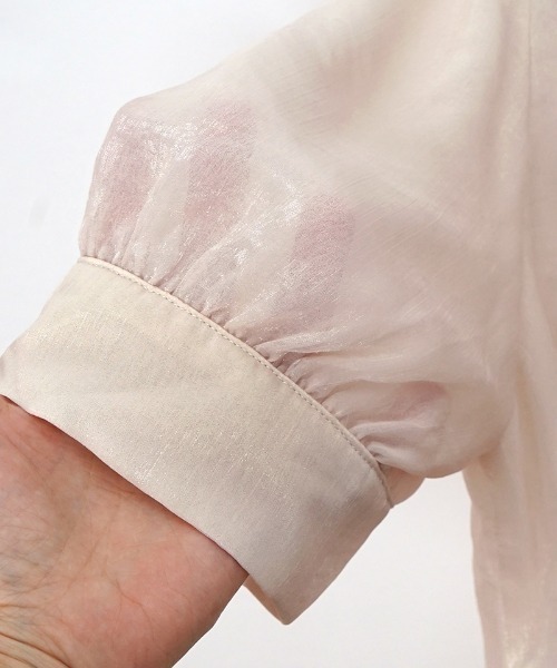 flower（フラワー）の「グロスリボンハーフブラウス（シャツ/ブラウス・レディース・グレー/アイボリー・FREE）」の6枚目の写真