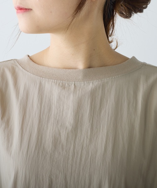 PUAL CE CIN（ピュアルセシン）の「【Du noir】前後異素材ハーフスリーブワンピース（ワンピース・レディース・ベージュ/ブラック・FREE）」の10枚目の写真