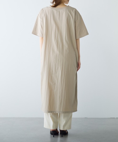 PUAL CE CIN（ピュアルセシン）の「【Du noir】前後異素材ハーフスリーブワンピース（ワンピース・レディース・ベージュ/ブラック・FREE）」の15枚目の写真