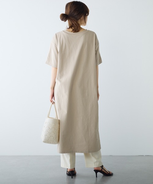 PUAL CE CIN（ピュアルセシン）の「【Du noir】前後異素材ハーフスリーブワンピース（ワンピース・レディース・ベージュ/ブラック・FREE）」の9枚目の写真