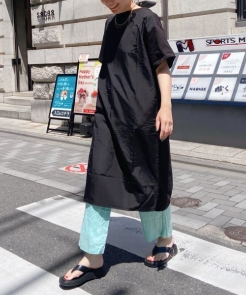 PUAL CE CIN（ピュアルセシン）の「【Du noir】前後異素材ハーフスリーブワンピース（ワンピース・レディース・ベージュ/ブラック・FREE）」の20枚目の写真