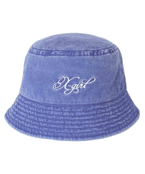 X-girl（エックスガール）の「WASHED BUCKET HAT（ハット・レディース・ブルー/ブラック/ピンク・ONE SIZE）」の7枚目の写真