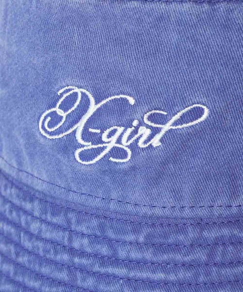 X-girl（エックスガール）の「WASHED BUCKET HAT（ハット・レディース・ブルー/ブラック/ピンク・ONE SIZE）」の8枚目の写真