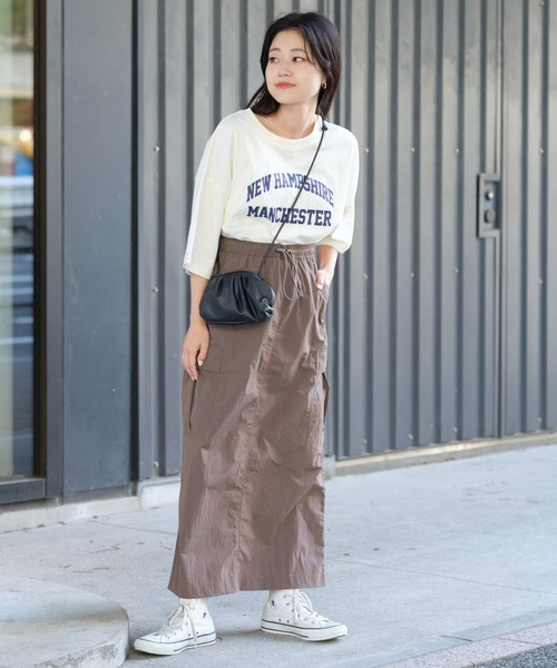 CIAOPANIC TYPY(チャオパニックティピー)の「ナイロンイージーカーゴスカート(スカート・レディース・カーキ/ブラウン/ネイビー・ONE SIZE)」の10枚目の写真