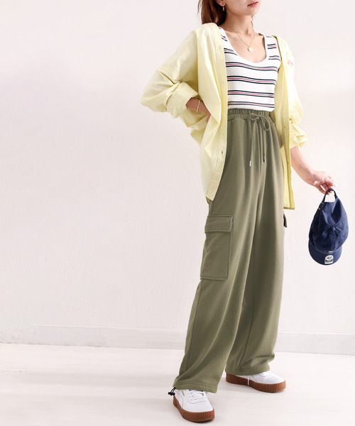 classicalelf（クラシカルエルフ）の「ラフにお洒落に見え。スウェットカーゴパンツ（カーゴパンツ・レディース・杢グレー/ブラック/カーキ・LARGE/MEDIUM/SMALL/X-LARGE）」の17枚目の写真