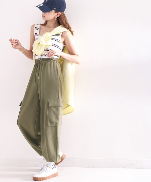 classicalelf（クラシカルエルフ）の「ラフにお洒落に見え。スウェットカーゴパンツ（カーゴパンツ・レディース・杢グレー/ブラック/カーキ・LARGE/MEDIUM/SMALL/X-LARGE）」の16枚目の写真