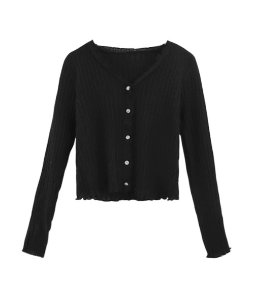 sevens(セブンズ)の「リブメロウカーディガン(se)(カーディガン/ボレロ・レディース・ブラック/ピンク/イエロー/グリーン/パープル・FREE)」の20枚目の写真