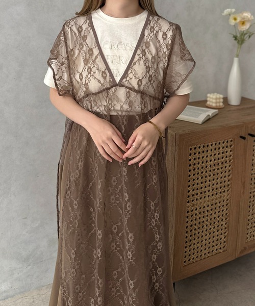 apres jour clair(アプレジュールクレア)の「【apres jour clair】2WAYレースロングベスト【ZOZOTOWN限定アイテム】(ベスト・レディース・アイボリー/ブラウン系その他/クリーム・フリー/X-LARGE)」の11枚目の写真