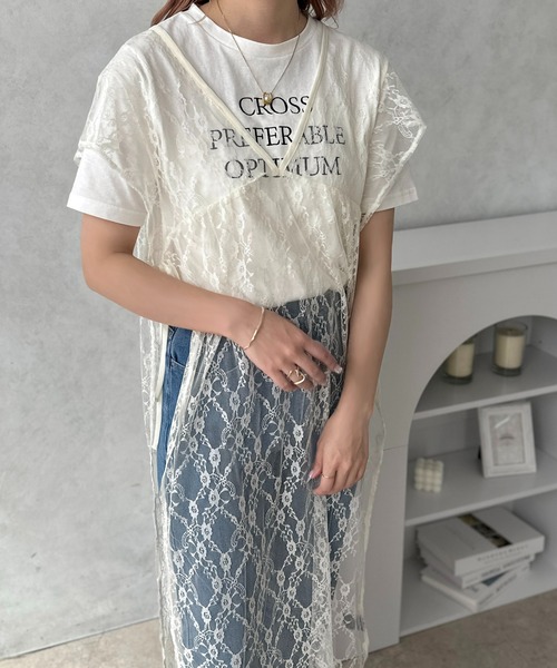 apres jour clair(アプレジュールクレア)の「【apres jour clair】2WAYレースロングベスト【ZOZOTOWN限定アイテム】(ベスト・レディース・アイボリー/ブラウン系その他/クリーム・フリー/X-LARGE)」の6枚目の写真