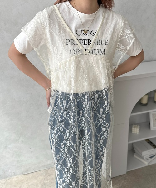 apres jour clair(アプレジュールクレア)の「【apres jour clair】2WAYレースロングベスト【ZOZOTOWN限定アイテム】(ベスト・レディース・アイボリー/ブラウン系その他/クリーム・フリー/X-LARGE)」の7枚目の写真
