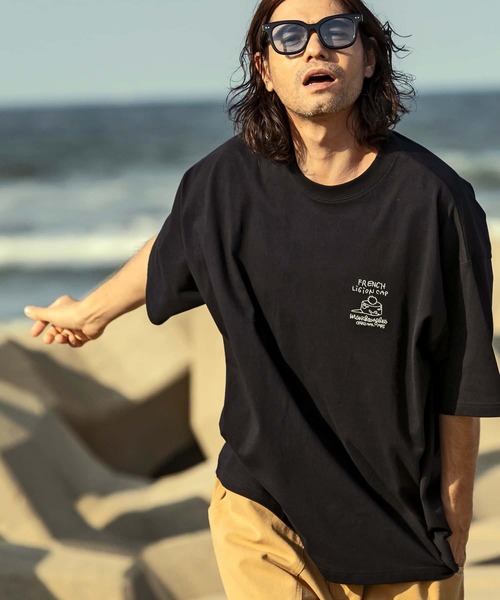 Mark Gonzales（マーク・ゴンザレス）の「MARK GONZALES ARTWORK COLLECTION(マーク ゴンザレス)バックプリント ロゴ 半袖Tシャツ/5type/6colors（Tシャツ/カットソー・メンズ・ホワイト系3/ホワイト系5/ブラック系2/ブラック系4/ベージュ系3/カーキ系4/イエロー系2/ホワイト系1/ホワイト系2/ブラック系5/ホワイト系4/ブラック系1/ブラック系3/ベージュ系2/カーキ系3/ブルー系5/イエロー系5/ベージュ系4/ブルー系1/イエロー系1・M/L/XL）」の9枚目の写真