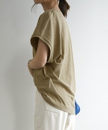 コットンスラブシンプルルーズTシャツ