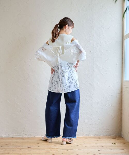 MAJESTIC LEGON(マジェスティックレゴン)の「タンクセットシアーシャツ(シャツ/ブラウス・レディース・ピンク/ブルー/A/ブラック・MEDIUM)」の8枚目の写真
