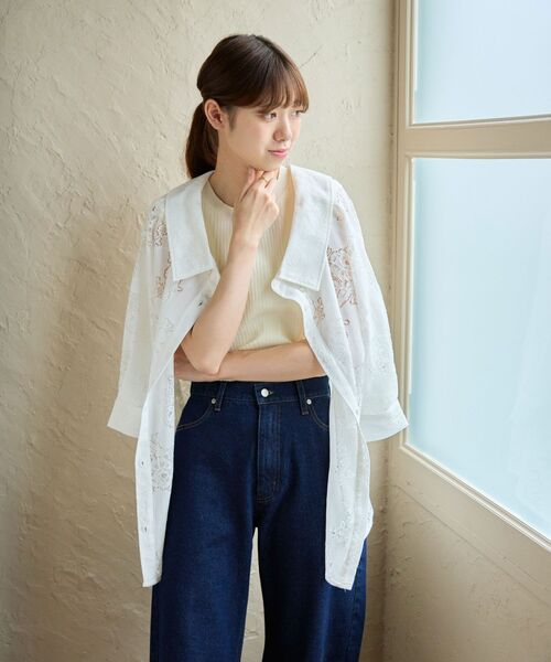 MAJESTIC LEGON(マジェスティックレゴン)の「タンクセットシアーシャツ(シャツ/ブラウス・レディース・ピンク/ブルー/A/ブラック・MEDIUM)」の12枚目の写真
