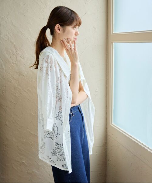 MAJESTIC LEGON(マジェスティックレゴン)の「タンクセットシアーシャツ(シャツ/ブラウス・レディース・ピンク/ブルー/A/ブラック・MEDIUM)」の13枚目の写真