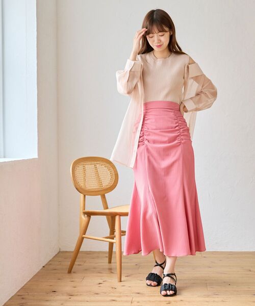 MAJESTIC LEGON(マジェスティックレゴン)の「タンクセットシアーシャツ(シャツ/ブラウス・レディース・ピンク/ブルー/A/ブラック・MEDIUM)」の15枚目の写真
