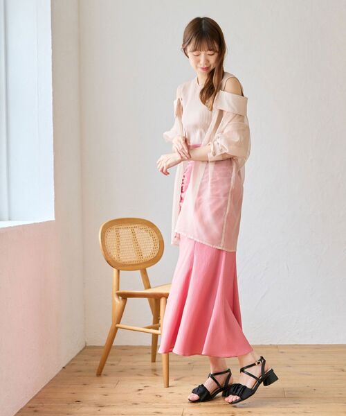 MAJESTIC LEGON(マジェスティックレゴン)の「タンクセットシアーシャツ(シャツ/ブラウス・レディース・ピンク/ブルー/A/ブラック・MEDIUM)」の16枚目の写真