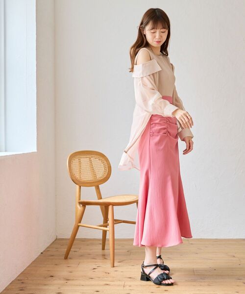 MAJESTIC LEGON(マジェスティックレゴン)の「タンクセットシアーシャツ(シャツ/ブラウス・レディース・ピンク/ブルー/A/ブラック・MEDIUM)」の17枚目の写真