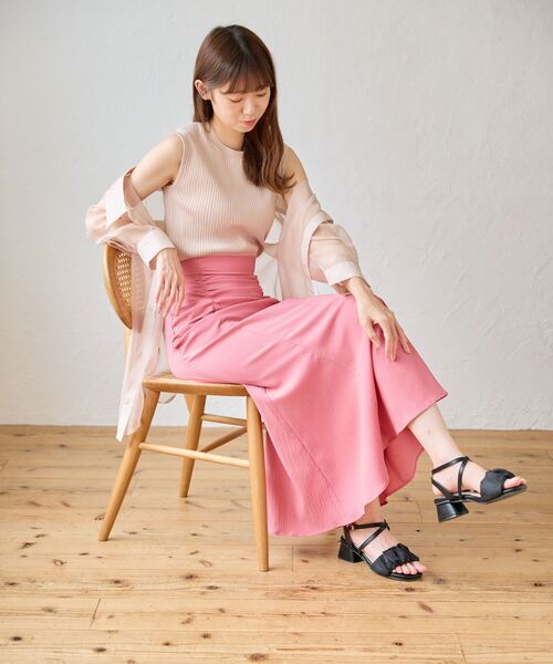 MAJESTIC LEGON(マジェスティックレゴン)の「タンクセットシアーシャツ(シャツ/ブラウス・レディース・ピンク/ブルー/A/ブラック・MEDIUM)」の19枚目の写真