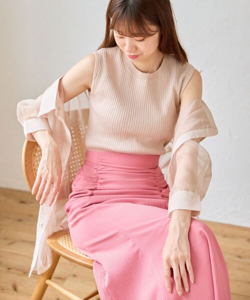 MAJESTIC LEGON(マジェスティックレゴン)の「タンクセットシアーシャツ(シャツ/ブラウス・レディース・ピンク/ブルー/A/ブラック・MEDIUM)」の20枚目の写真