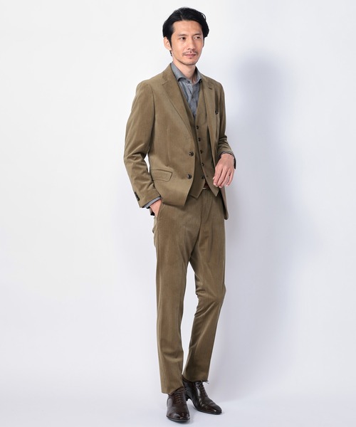 CROWDED CLOSET（クラウデッドクローゼット）の「ベロアパンツ/別売りセットアップジャケット、ベストあり（スラックス・メンズ・ベージュ/ブラック/ボルドー・02/03/01）」の17枚目の写真