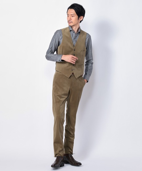 CROWDED CLOSET（クラウデッドクローゼット）の「ベロアパンツ/別売りセットアップジャケット、ベストあり（スラックス・メンズ・ベージュ/ブラック/ボルドー・02/03/01）」の18枚目の写真