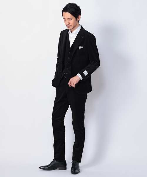 CROWDED CLOSET（クラウデッドクローゼット）の「ベロアパンツ/別売りセットアップジャケット、ベストあり（スラックス・メンズ・ベージュ/ブラック/ボルドー・02/03/01）」の5枚目の写真