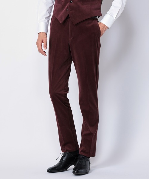 CROWDED CLOSET（クラウデッドクローゼット）の「ベロアパンツ/別売りセットアップジャケット、ベストあり（スラックス・メンズ・ベージュ/ブラック/ボルドー・02/03/01）」の22枚目の写真