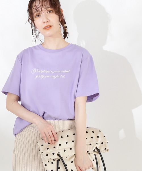N.（N. Natural Beauty Basic）（エヌエヌナチュラルビューティーベーシック）の「◆ハンドライティングロゴＴシャツ（Tシャツ/カットソー・レディース・ブラック/パープル/オフホワイト・MEDIUM）」の17枚目の写真