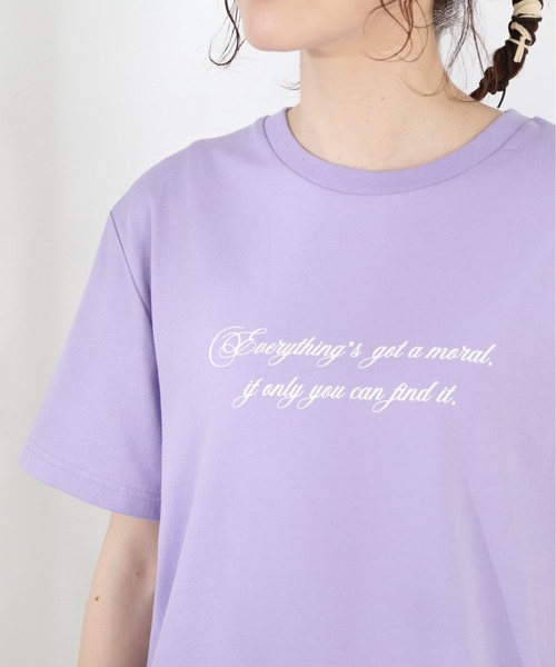 N.（N. Natural Beauty Basic）（エヌエヌナチュラルビューティーベーシック）の「◆ハンドライティングロゴＴシャツ（Tシャツ/カットソー・レディース・ブラック/パープル/オフホワイト・MEDIUM）」の21枚目の写真