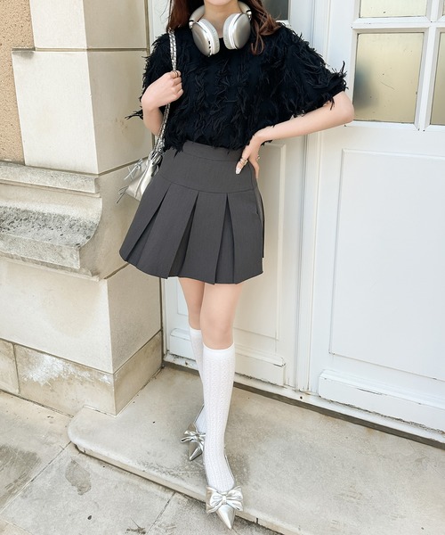 Ambre Ciel(アンブルシエル)の「フリンジパフスリーブニット/WEB/EC限定商品(ニット/セーター・レディース・ブラック/アイボリー・FREE)」の18枚目の写真