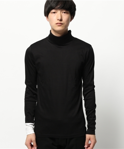 NO ID.（ノーアイディ）の「CリヨセルスムースT/N-ロンT（Tシャツ/カットソー・メンズ・ブラック×ホワイト/ブラック/ホワイト×ブラック・2/1）」の5枚目の写真