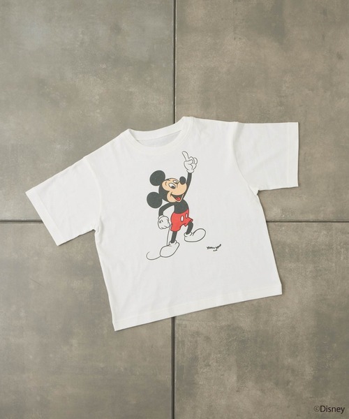 MICKEY MOUSE(ミッキーマウス)の「【ミッキーマウス】プリントTee2(Tシャツ/カットソー・レディース・オフホワイト/チャコールグレー・FREE)」の3枚目の写真