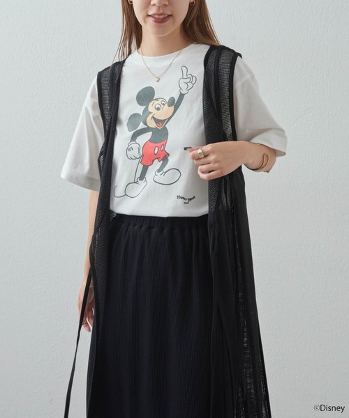 MICKEY MOUSE(ミッキーマウス)の「【ミッキーマウス】プリントTee2(Tシャツ/カットソー・レディース・オフホワイト/チャコールグレー・FREE)」の22枚目の写真
