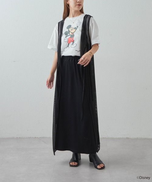 MICKEY MOUSE(ミッキーマウス)の「【ミッキーマウス】プリントTee2(Tシャツ/カットソー・レディース・オフホワイト/チャコールグレー・FREE)」の5枚目の写真