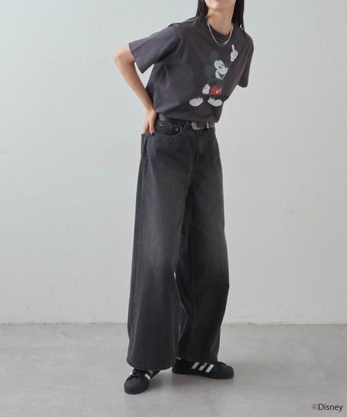 MICKEY MOUSE(ミッキーマウス)の「【ミッキーマウス】プリントTee2(Tシャツ/カットソー・レディース・オフホワイト/チャコールグレー・FREE)」の19枚目の写真