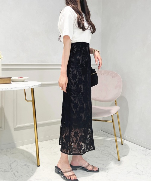 apres jour(アプレジュール)の「レースナロースカート【ZOZOTOWN限定アイテム】(スカート・レディース・ブラック/ピンクベージュ/ライトベージュ・X-LARGE/SMALL/MEDIUM)」の17枚目の写真