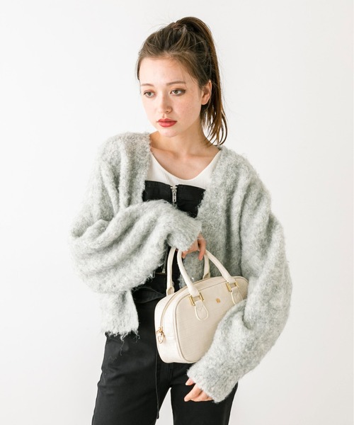 OLIVE des OLIVE(オリーブデオリーブ)の「エンブレム付きボストンバッグ 1032120050(ショルダーバッグ・レディース・ボルドー/ブラック/オフホワイト・FREE)」の14枚目の写真