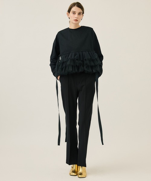 VIVIANO(ヴィヴィアーノ)の「【VIVIANO / ヴィヴィアーノ】《STUDIOUS別注》3WAYショートスウェットチュールトップ(スウェット・レディース・ブラック・FREE)」の20枚目の写真