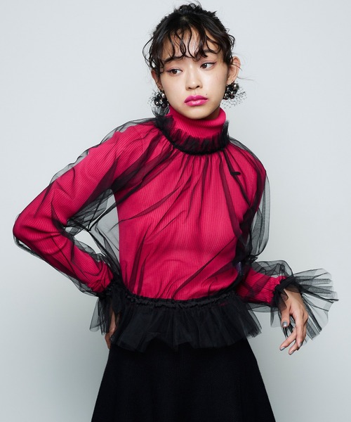 Narcissus（ナルシス）の「【SINN】Narcissusオリジナル  チュールフリルブラウス（シャツ/ブラウス・レディース・レッド/ブラック・FREE）」の19枚目の写真