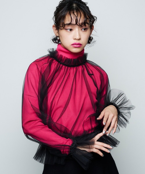 Narcissus（ナルシス）の「【SINN】Narcissusオリジナル  チュールフリルブラウス（シャツ/ブラウス・レディース・レッド/ブラック・FREE）」の18枚目の写真