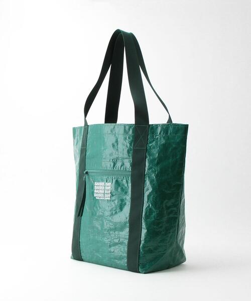 サウナボーイ（サウナボーイ）の「【別注】＜サウナボーイ×green label relaxing＞ロゴ トートバッグ（トートバッグ・メンズ・ブラック/ケリー・FREE）」の6枚目の写真